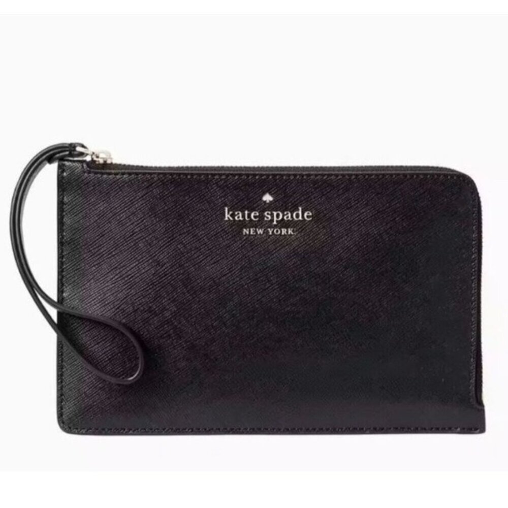 Kate Spade Purse + Wristlet Set Black Sadie North South Crossbody + Staci L Zip - Picture 12 of 16